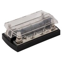 Μπαρα Διακλαδωσης με Διπλα Στοιχεια Συνδεσης 10 Θεσεων 150α 4 Πίροι m6 & 5 Επαφές Θετικά, 5 Επαφές Αρνητικά m4