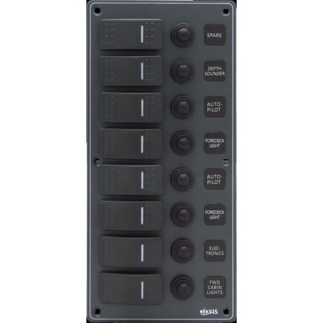 Αδιαβροχος Πινακας Αλουμινιου 12v/24v 8 x on-off