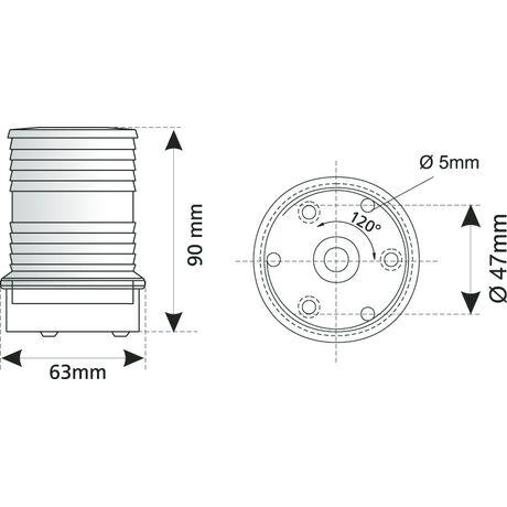 Φανος Περιβλεπτος 12v/10w 360°