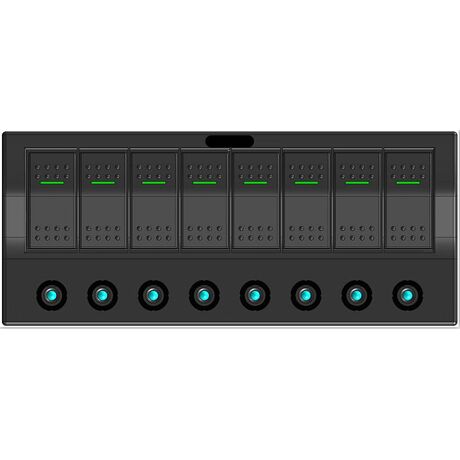 Πινακας Ασφαλειων Αδιαβροχος - Electron 12v / 24v 8: 1 x( on)-Off, 7 x on-off