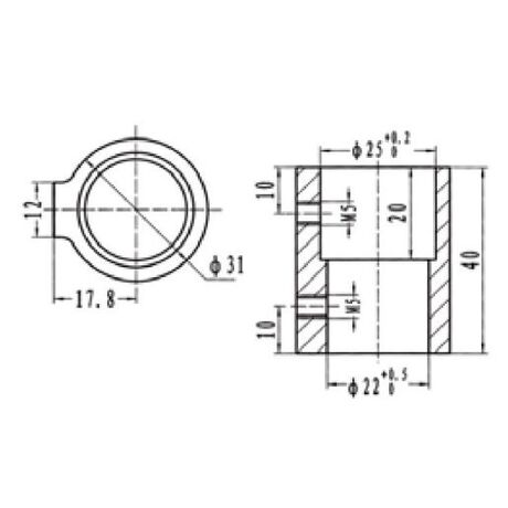 Συνδεσμος Inox–  Aisi316 Σωληνων 22/25 mm