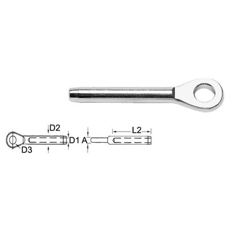 Ακρα Συρματοσχοινου με Ματι Inox Aisi316 για 5mm 01566-05