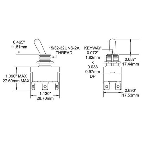 Διακοπτης 2 & 3 Θεσεων 3 Θέσεων on - off - on