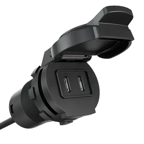 Αδιαβροχη Πριζα Φορτισης Type-c Διπλης Εξοδου