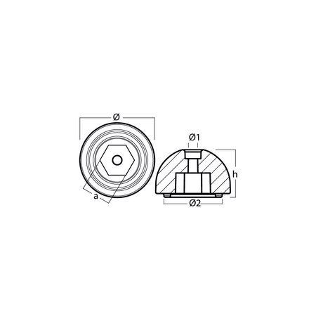 Ανοδιο Bowthruster Quick Εξαγωνο για Btq185