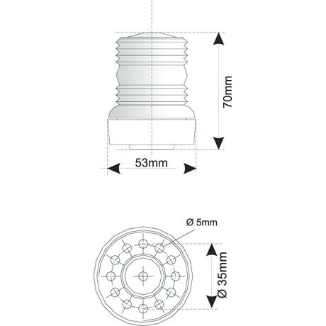 Φανος Περιβλεπτος Κοκκινος 12v/10w 360°