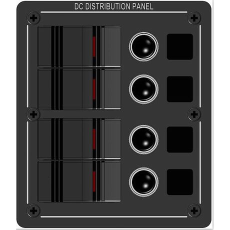 Πινακας Ασφαλειων Αδιαβροχος 12v / 24v 4 x on-off