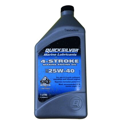 Λαδι Quicksilver 25w-40 για 4χρονες εσω-εξω και εσω Μηχανες. 1 lt