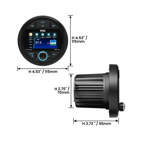 Marine Multimedia Player 4x60w me 3" tft lcd Οθονη Boss